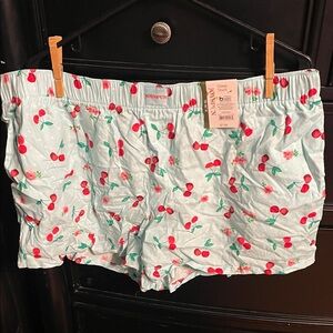 Girls' Mint Cherry Print Sleep Shorts